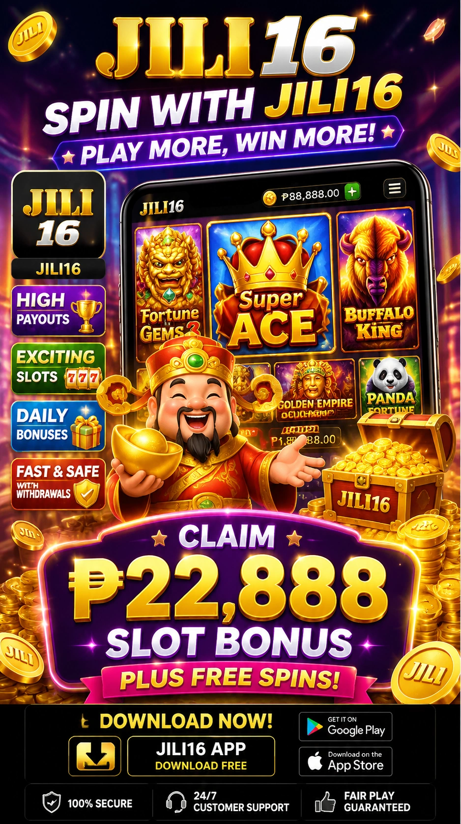 Casino slot game art with a premium mobile layout